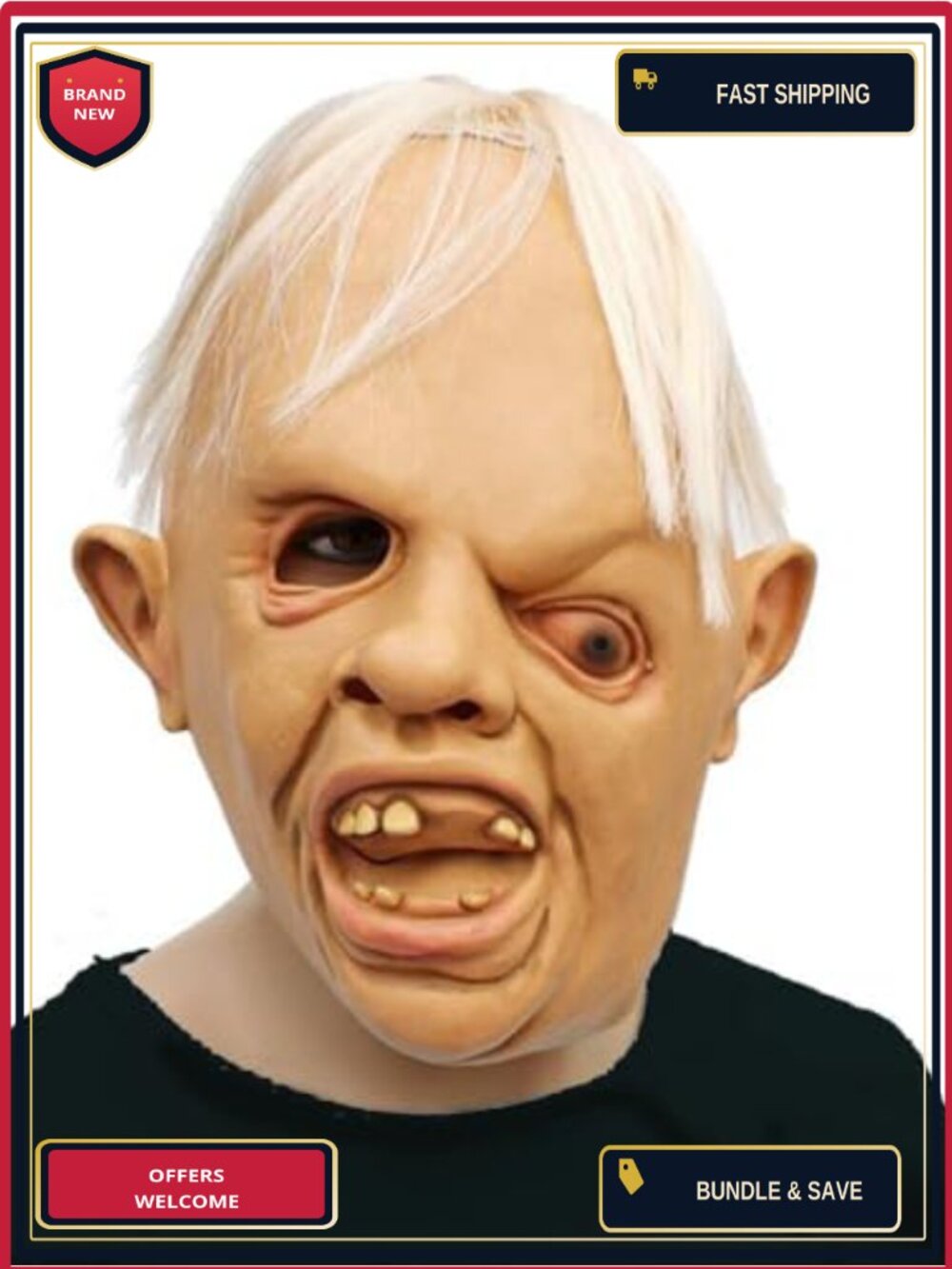 Sloth Latex Mask Deluxe Goonies Halloween Fancy Dress Costume Adult